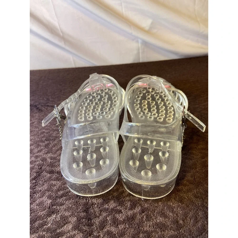 Barbie Clear Jelly Sandals with Pink Logo - Women